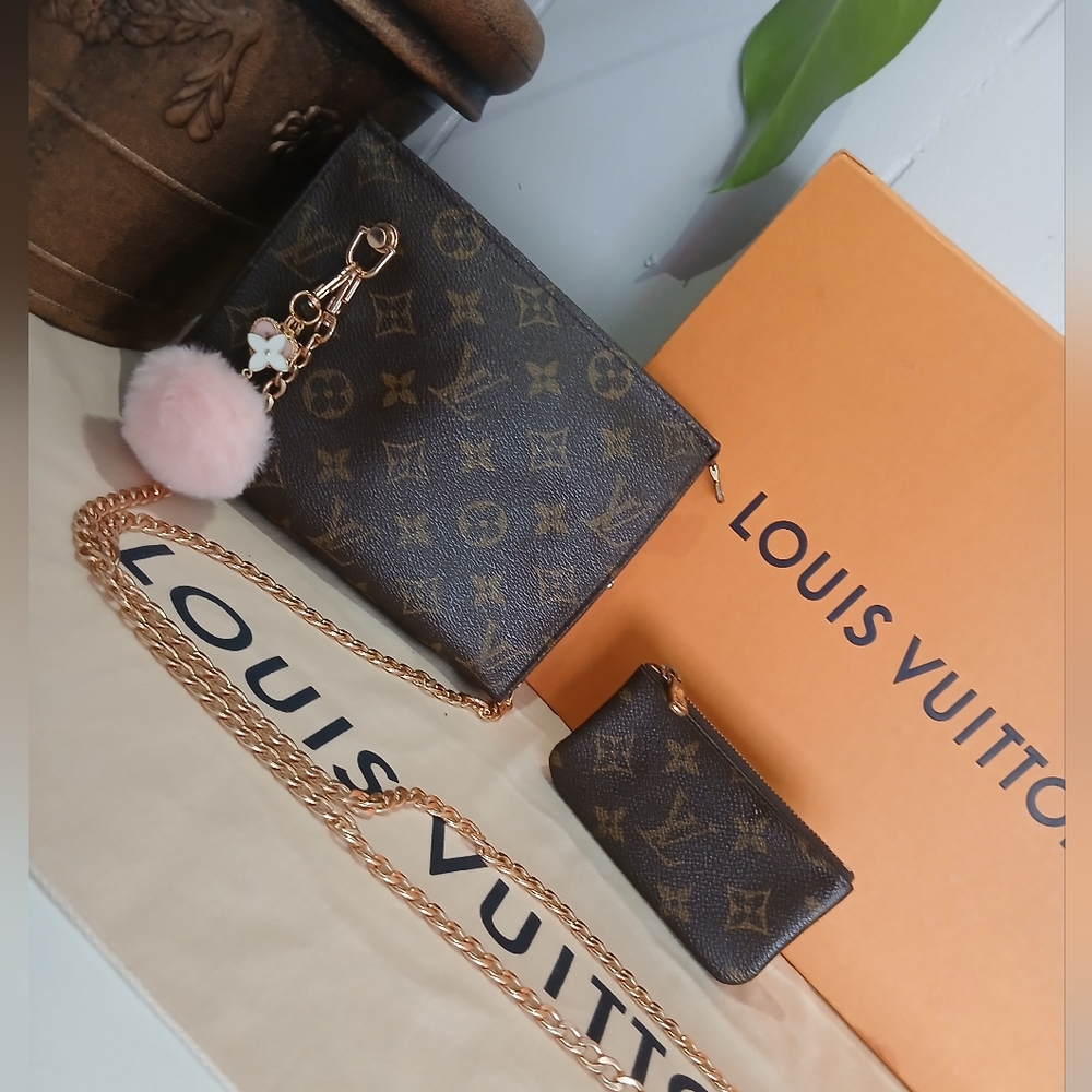 Louis Vuitton Monogram Toiletry Crossbody With Coin Pouch.